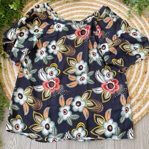 ANN TAYLOR LOFT Womens Polyester Floral Print Flounce Sleeve Blouse Size XS